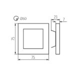 Kanlux 26841 Стълбищно ЛЕД осветително тяло APUS 12V 0.8W 6500K IP20